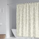 Aotiwe Duschvorhang Modern Stylisch, Shower Curtains Grey Blätter Muster Grau Polyester 150X180cm