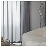 Homxi Gardinen Wohnzimmer Voile 2er Set 2 x 132W x 244H cm,Tüll Vorhang Kinderzimmer Grau Einfarbig Vorhang mit Gardinenhaken