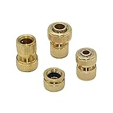 FURLOU Rasensprenger Bewässerungssystem 1/2' 5/8' 3/4' Garten Schnellkupplung Messing Kupfer Gewindeanschluss Bewässerungsschlauch Wasserstop Fitting Bewässerungsrohrverbinder 1Stk Düsen
