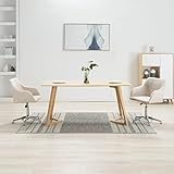KTHLBRH Esszimmerstühle Drehbar 2 STK. Cremeweiß Stoff,küchenstühle,esstisch stühle,esszimmermöbel,stühle,Wohnzimmer stühle,Geeignet für Wohnzimmer, Küche, Schlafzimmer