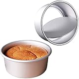 Ianulus Rund Aluminium Backform, 2 Stück 8 inch Runde Kuchenform, Tortenbackform, Lose Basis Kuchenform für Hochzeit, Geburtstag, Party, Weihnachten, Kuchen backen, Kuchen DIY (Silber)