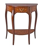 Französische Wandkonsole Barocker Konsolentisch 60cm Braun Holz Inarsien cat102f99 Palazzo Exklusiv