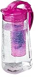 Oxid7® Kunststoff-Karaffe mit Frucht-Einsatz | BPA-frei | Pink | 2 Liter Wasserkaraffe | Teekanne aus Tritan