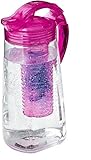 Oxid7® Kunststoff-Karaffe mit Frucht-Einsatz | BPA-frei | Pink | 2 Liter Wasserkaraffe | Teekanne aus Tritan