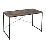 eSituro Schreibtisch Computertisch 120x70x60cm Bürotisch PC Tisch Arbeitstisch für Home, Büro, aus Metall Holzwerkstoff, Vintage Industrie Design, Rustikales Braun/Schwarz, SCD0076