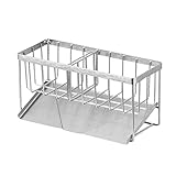 Dirfuny Küchenspüle Organizer | Spülbecken Schwamm Bürstenhalter mit Ablaufwanne, hält Schrubber Seife Spüle Organizer Küche für Küche und Bad