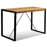 yorten Esszimmertisch Recyclingholz Esstisch Küchentisch Holztisch Industriellen Stil 120 x 60 x 76 cm Mehrfarbig