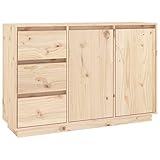 vidaXL Sideboard Kommode Anrichte Mehrzweckschrank Beistellschrank Standschrank Schrank Flurkommode mit Schubladen 111x34x75 cm Massivholz Kiefer