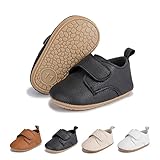 Sonsage Kleinkind Baby Junge Mädchen Leder Turnschuhe Kleinkind Slip on Weiche Gummisohle Schuhe Neugeborenes Babybett Erste Wanderschuhe 6-12 Monate