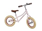 HUDORA 10428/00 Laufrad Retro Girl, rosa | 12' Luftbereifung | Ab 3 Jahre