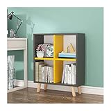 Bücherregale 2-stöckiges offenes Regal Bücherregal Holz Stehendes Bücherregal Moderne Büro-Bücherregale 68,8 cm L x 11,8 T x 78,7 cm H Bücherregal Regal (Farbe: Weiß) (Gelb)