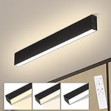 Homefire Deckenlampe LED Deckenleuchte Dimmbar - 50CM Lang Wohnzimmerlampe Schwarz Modern Bürolampe Decke mit Fernbedienung 29W Büro Deckenbeleuchtung Küchenlampe für Wohnzimmer Schlafzimmer