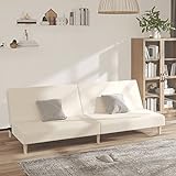 SHUJING Schlafsofa 2-Sitzer, Schlafcouch, Sofas & Couches, Couch Mit Schlaffunktion, Sofabed, Liegesofa, Creme Stoff