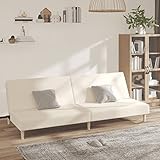 Tidyard Schlafsofa 2-Sitzer Schlaffunktion Sofa Schlafcouch Bettsofa Sofabett Gästebett Couch Tagesbett Wohnzimmersofa Polstersofa Stoff Creme