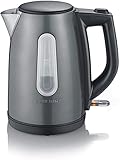 SEVERIN WK 9540 Wasserkocher (ca. 2.200 W, 1,0 L) grau-metallic/schwarz