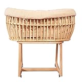 Geuther Rattan Rocker als Babywiege oder Stubenbett verwendbar hohe Seitenwände Matratze mit gelochtem Kern aus Rattan, Musselin und Massivholz Optimale Luftzirkulation Farbe: Beige