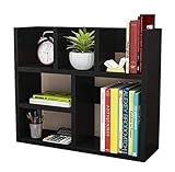 Bücherschrank Bücherregal Desktop-Bücherregal, Einfache Bücher, Kleinigkeiten, Lagerregal, Lagerregal, Schreibtisch, Schlafsaal, Bücherregal, Bücherregal Bücherregale ( Color : Black , Size : 60*20*50