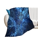 Harley Davidson Microfaser Decke, Flanelldecke Flauschige Decke, Bequeme Decke Sofadecke Reisedecke,3DDigitaldruck Decke 50x60in(130x150cm)