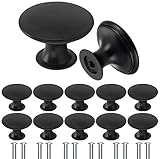 Litensh 12 Stück Vintage Antik Knäufe Schwarz Griff Ziehgriffe 30mm Messing Runde Retro Knäufe für Schrank Schublade Küche Badezimmer Schrank Home Office Möbel Hardware (schwarz)
