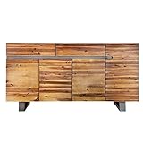 riess-ambiente.de Massives Sideboard Genesis 170cm braun geflammt Akazienholz Metall Industrial Design