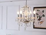 Saint Mossi Moderne K9 Kristallleuchter Beleuchtung Deckenleuchter Lampe 4 Arme mit 4 E12 Sockel Höhe 45 cm Breite 42 cm