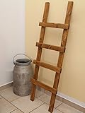 Dekoleiter Handtuchhalter, Vintage, Shabby chic Holz 118 x 39 x 5 cm, Hellbraun