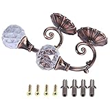 Zerodis Vorhanghalter, 2 Stück, Wandmontage Kristall-Vorhang-Raffhalter Dekorative Quastenhalter für Zuhause Schlafzimmer Wohnzimmer (Lila Bronze)