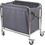 Große bewegliche Wagen, Haushalts-Servierwagen, Wäschesortierwagen, robust, faltbar auf Rädern, rollender Service-Reinigungs-Sammelwagen, keine Montage erforderlich/Grau/85 * 56 * 80 cm (Grau 8
