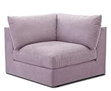 CAVADORE Sofa-Modul 'Fiona' Spitzecke / Ecke für Wohnlandschaft oder XXL-Sessel / 107 x 90 x 107 / Webstoff flieder-lila