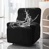 HUANXA Sofabezug Aus Milchsamt 1 2 3 Sitzer-Stretch-wasserdichter, Verdickter Liegestuhlbezug, Weicher, Rutschfester, Abnehmbarer Sofa-Schonbezug Für Wohnzimmer -Schwarz-2Sitz(6Stck)