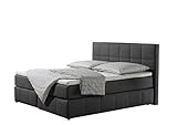 Maintal Boxspringbett Casano, 180 x 200 cm, Strukturstoff, 7-Zonen-Tonnentaschenfederkern Matratze h3, anthrazit