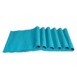 Nicola Spring Rechteckiges Tischset aus Baumwolle - gerippt - Blau - 480 x 330 mm - 6 Stück