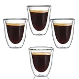 Bewunder Venezia Espressotassen Set (4 x 60ml) aus Doppelwandige Gläser 4 stück