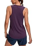 CRZ YOGA Damen Sport Tank Top Racerback Ärmelloses Yoga Oberteile Sommer Fitness Tops Gym Leichte Sporttop Tiefes Krokusviolett 44