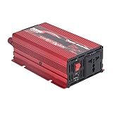 Autoladegerät-Konverter, AC-Buchse, LCD-Display, 300 W, breite Anwendungen, DC 12 V auf AC 220 V, Wechselrichter für Büro und Reisen(rot)