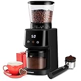 SHARDOR Elektrische Kaffeemühle Kegelmahlwerk aus Edelstahl 31 Feine Mahlgradstufen, Kaffeemühle für Espressomaschinen, LCD-Bildschirm und präziser digitaler Timer, Schwarz