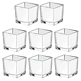 6 * 6 * 6CM Dekoglas Cube, Glasvase, Teelichtgläser Glaswürfel, Silber Beschichtete Quadratische Glasvasen Eckig Würfel Blumenvase Kerzenhalter, Perfekt als Hochzeitsdekoration 8PCS