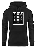 Neverless Hoodie Damen Brooklyn New York City Urban Kapuzen-Pullover Frauen schwarz M