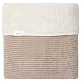 Koeka Einzelnedecke - Tagesdecke - Wohndecke - Kuscheldecke - Mit Teddyfutter - Vik - Cord - Weich - Abwaschbar - Ton 140X200