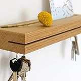 ASTREIN® | Schlüsselbrett aus Holz | Magnetisches Schlüsselbrett | Schlüsselaufbewahrung aus Eiche | Schlüsselhalter mit Ablage | Key Holder | XXL Ablage