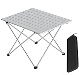 WOLTU Alu Campingtisch klappbar Falttisch mit Tragetasche, Aluminium Reisetisch, leichte Alu Tisch 56 * 46 * 40cm, tragbar für Camping Garten Balkon