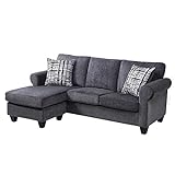 Convertible Sectional Sofa Couch L-Shaped Couch with Modern Linen Fabric for Small Space Grey