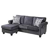 Convertible Sectional Sofa Couch L-Shaped Couch with Modern Linen Fabric for Small Space Grey