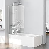 WOWINNE Duschwand für Badewanne, 100x140cm 2-teilig faltbar Duschwand Badewannenaufsatz Badewannenfaltwand Faltwand Duschabtrennung für Badewanne mit 6mm NANO Sicherheitsglas