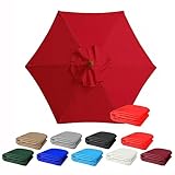 WIEBED 2.7/3M Patio Outdoor Tisch Markt Hof Regenschirm Ersatz Top Abdeckung, Ersatz Baldachin Sonnenschirm Abdeckung, Mit 6 Rippen, Polyestergewebe (Color : Red, Size : 3M/6ribs)