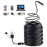 JAMCHE 8-mm-Inspektionskamera-Endoskop, 3-in-1, USB/Micro-USB/Typ C, HD, 2 MP, Kamera-Rohrablauf Mit LEDs Für Android-Telefon/Windows/Tablet/PC, 15 M, 20 M, 30 M, 40 M, 45 M, Wasserdicht
