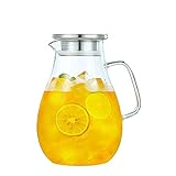 Glaskaraffe Glass Kettle Pitcher mit Deckel und Griff, Glass Juice Pitcher mit Deckel und Griff, Karaffe Karaffe (Size : Small)