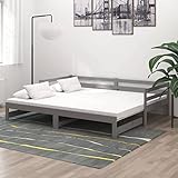 UYSELA Home Sets mit ausziehbarem Tagesbett grau Kiefer massiv 2x