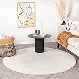 FRAAI | Home & Living Berberteppich Rund - Aicha Beige - Ø 200cm - Wolle - Flachgewebe - Uni - Boho, Modern, Skandinavisch - Wohnzimmer, Esszimmer, Schlafzimmer - Carpet