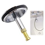 LEZED Badewannenstöpsel 43mm Silber Universal Badewanne Stopfen mit Verstellbarer Schraube Rostfrei Badewannen Stöpsel Verschluss aus Messing Badewannenstopper für Bad und Küchenspüle, 50~55mm